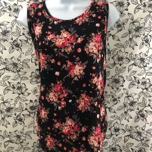 Floral With White Lace Back Tank Top Style Shirt